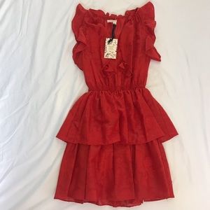 Chelsea & violet Jardin chinoiserie red dress s